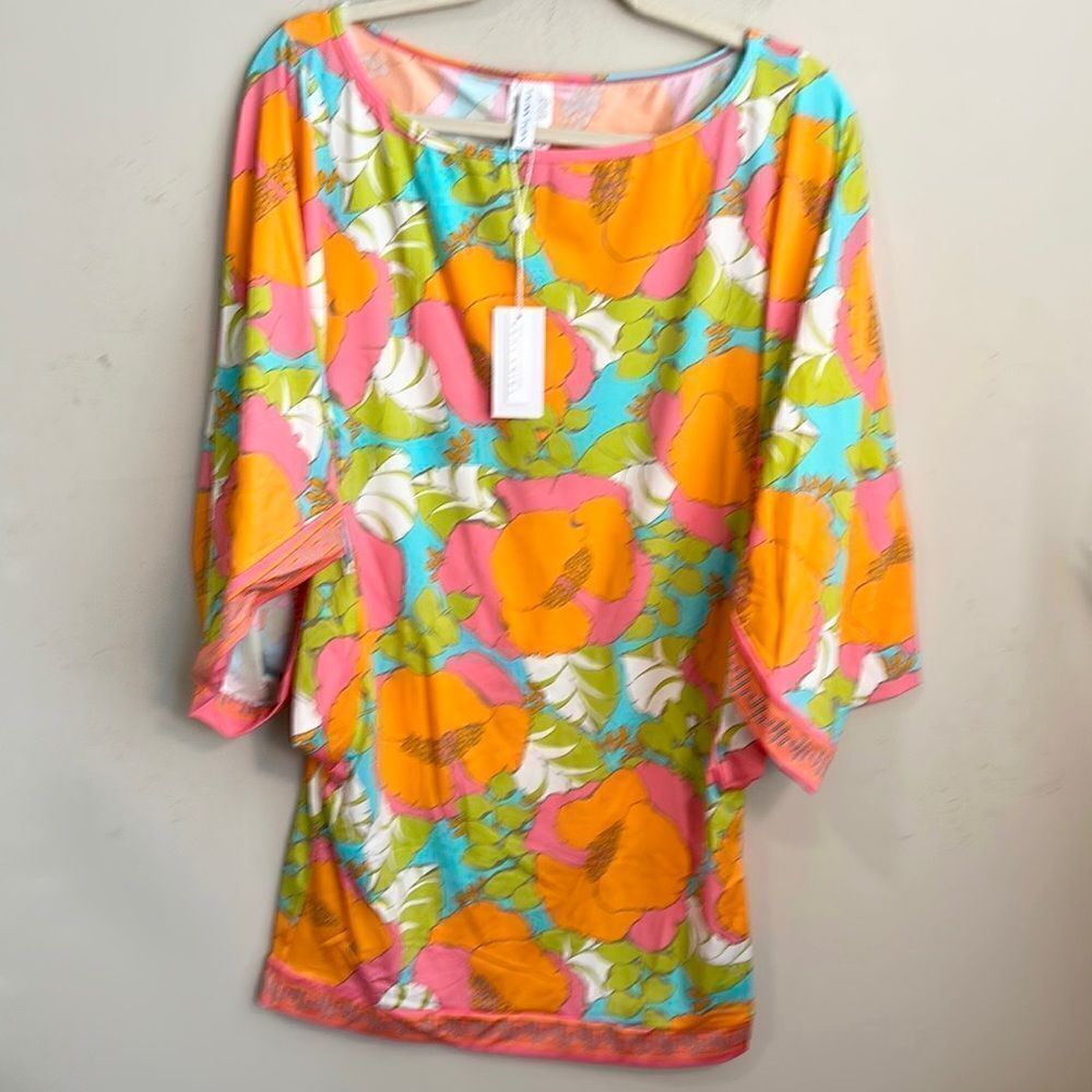 Trina Turk Playa De Flor Tunic Swimsuit Cover-up L